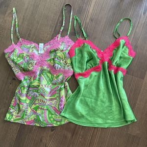 BUNDLE Y2K 90s Vintage Silk Lace Lingerie Camisoles Tank Tops